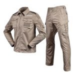 Tactical Uniform Shirt, Cargo-Pants Tactical Clothes 35% Cotton 65% Polyester: Khaki