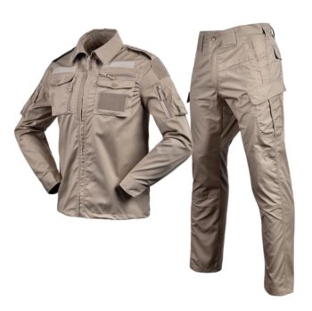 Tactical Uniform Shirt, Cargo-Pants Tactical Clothes 35% Cotton 65% Polyester: Khaki