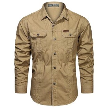 Men’s Outdoor Utility Shirt – Lightweight, Breathable & Functional (Brown)