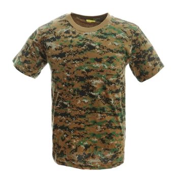 Custom 100% Cotton Breathable Camouflage T Shirt –Woodland Digital Camo