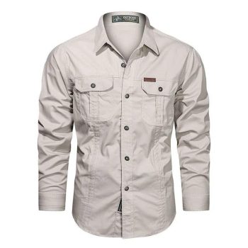 Men’s Outdoor Utility Shirt – Lightweight, Breathable & Functional (Baige)