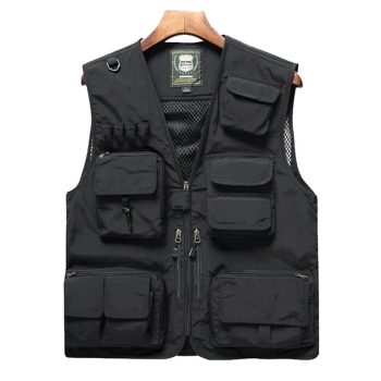Outdoor Mesh Breathable Multi Pocket Photography Vest Half Jacket