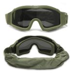 3 Lens Tactical Goggles Windproof Dustproof Motocross Motorcycle Mountaineering Glasses CS Safe Protection