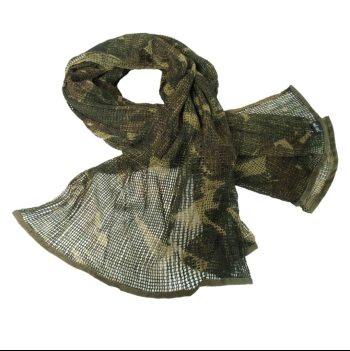 Tactical Scarf Camouflage Mesh Neck Scarf KeffIyeh Face Scarf Veil Shemagh Head Wrap for Outdoor Camping- Green CP