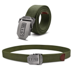 5.11 Canvas Belt Outdoor Sport Wear-resistant Stainless-Steel Buckle Belt Unisex – Green