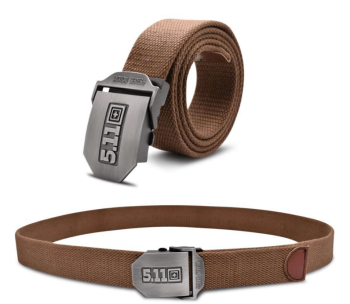 5.11 Canvas Belt Outdoor Sport Wear Resistant Stainless Steel Buckle Belt Unisex – Brown