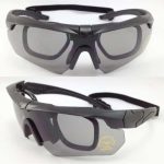 Polarized Cycling TR90 Googles 3 Lens Ballistic Sport Men Sunglasses – Black